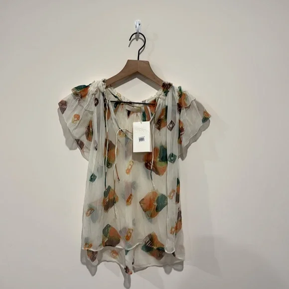 NEW • Ulla Johnson • Women’s Marilyn Blouse Printed
White / Brown 2 / Small - Picture 2 of 4